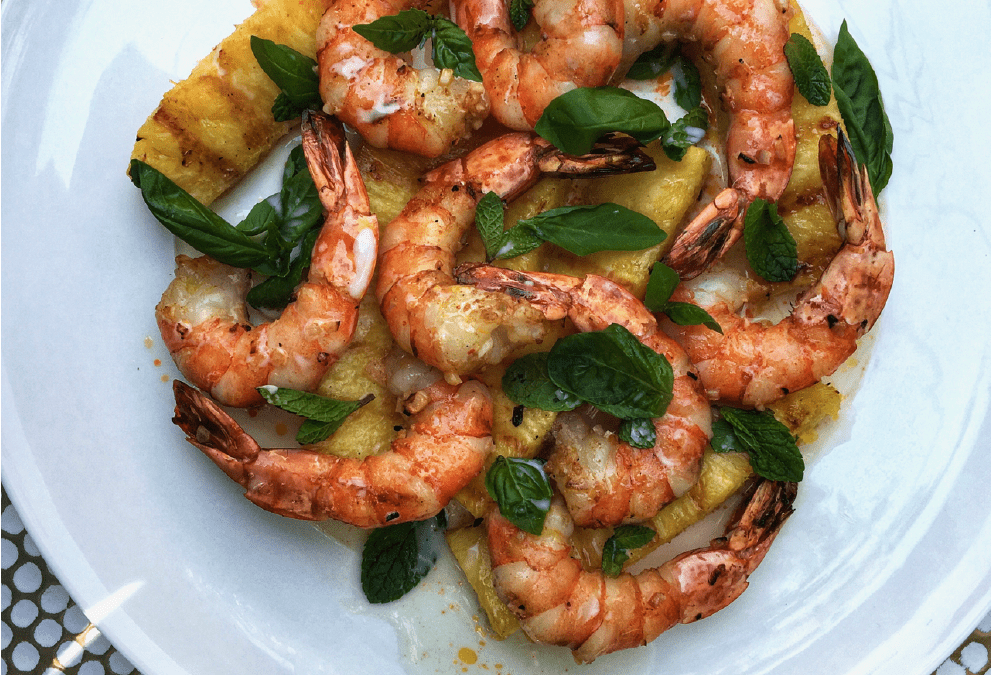 Chili Pineapple & Shrimp Mixed Grill, by Chef Roger Mooking